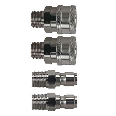 3/8'' NPT Pressure Washer Adapter Quick Connect Socket Plug Stainless 4 Pack
