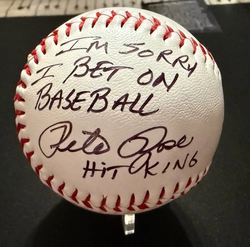 Pete Rose Autographed Baseball “Sorry I Bet On Baseball” Inscription Signed MLB