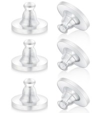 Earring Backs Rubber,100pcs Soft Clear 10MM, Silicone 100