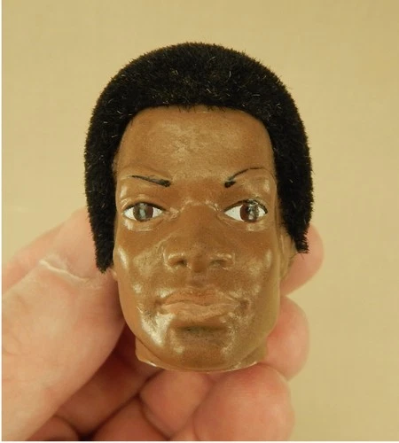 Vintage 1970 Hasbro GI Joe AT #7404 Adventurer (Black) Action Figure Head C6