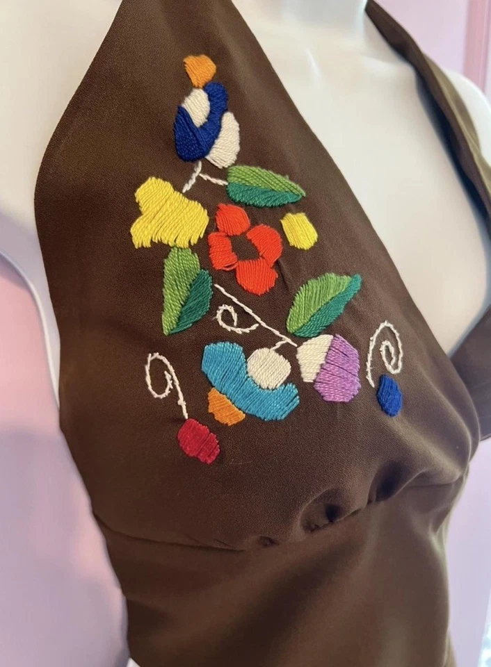 Conjunto de 3 piezas de pantalones cortos y camisa con botones El Estudio vintage de los años 70 - S/M Foto 3 de 3