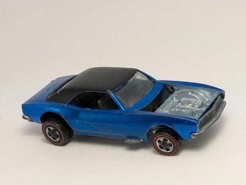 Vintage Hot Wheels Redline Blue Custom Camaro Tabbed Base Painted Tail USA