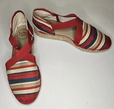 ToniPons Womens Flat Espadrille Travel Shoes Sz 10 Slip On RD Vacay Cruise Beach
