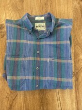 Vintage Levi Strauss 100 Cotton Plaid Button- Down Shirt Men s Large 90s