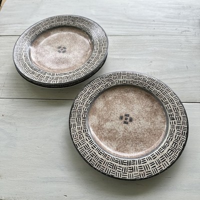 Vtg 1997 Sakura Terrain Set of Three Salad Plates by Sue Zipkin Ex Con