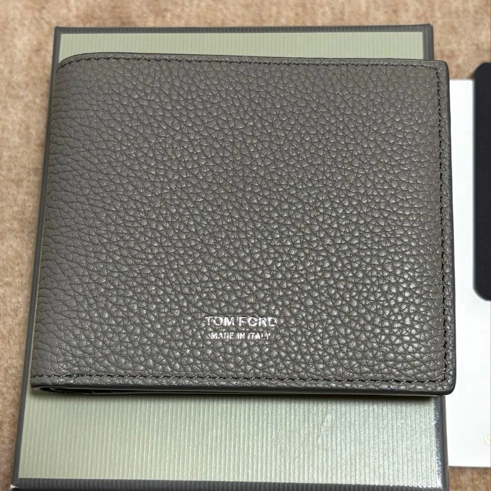 Cartera plegable Tom Ford/TOM FORD con bolsillo para monedas, gris Foto 2 de 4