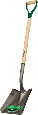 Tru Tough 39'' Square Point Shovel with Sturdy Steel D-Handle for Durability