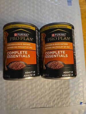 2 Purina Pro Plan Complete Essentials Dog Food Chicken & Rice, 13 oz Can (J35)
