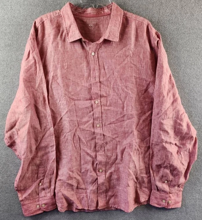 The Men's Store at Bloomingdale's Linen Yarn-Dyed Shirt XXL Fire Island L/S