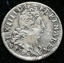 FRANCE. Louis XIV “The Sun King” 1643-1715. Silver 5S  5 Sols, 1704-BB, NGC XF