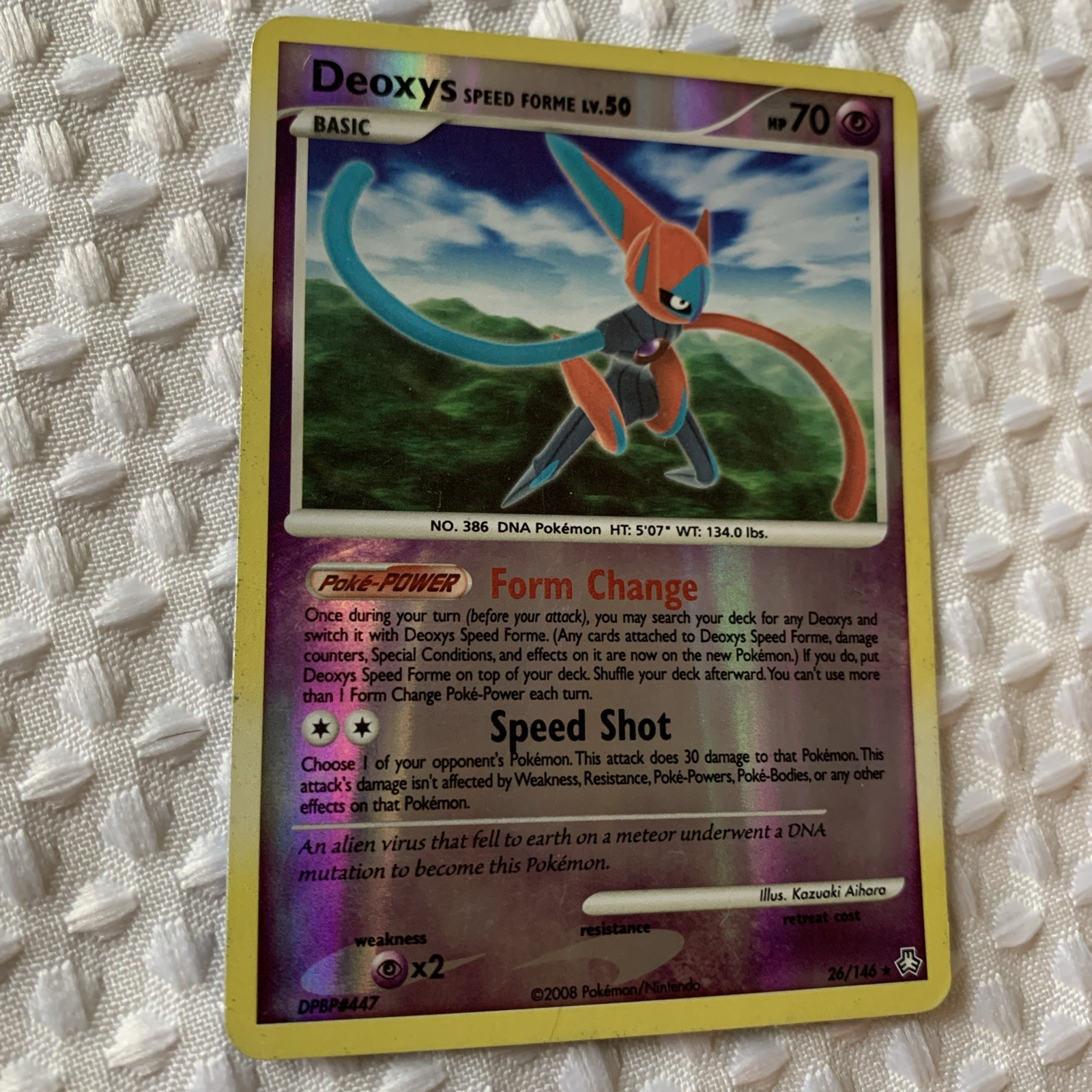 Mint Deoxys Reverse Holo 26/146 D&P Legends Awakened Pokemon Card 2008