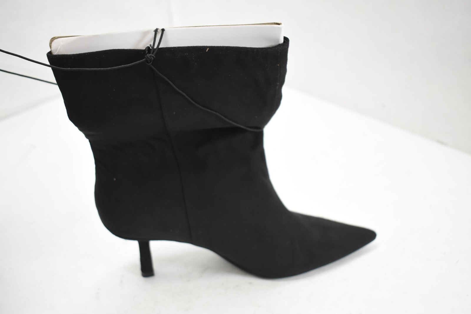 H&M Boots Womens Size 8.5 Black Sock Mid Calf Pointed Toe Stiletto Heel New thumbnail 3