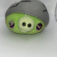 Angry Birds Corporal Pig Cracked Helmet Plush 5 Inch Green Bad Piggies No Sound