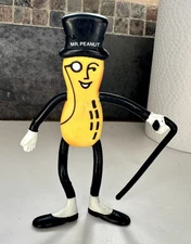 Vintage 1991 Russ Mr Peanut Poseable Rubber Figurines / Advertising Planters