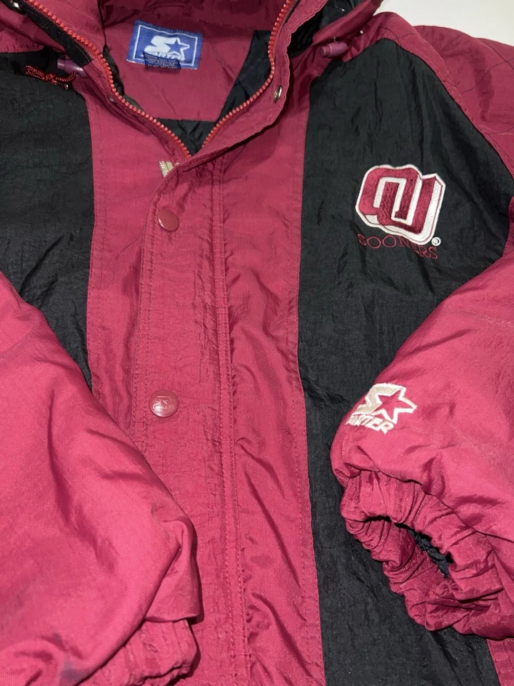 Chaqueta acolchada Oklahoma Sooners Vintage Starter talla XL Foto 2 de 4