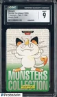 1996 Vintage Pokemon Bandai Carddass Part 1 Green Card #052 Meowth CGC 9