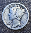 1919 P Mercury Dime Silver Circulated Business Strike Uncertified
