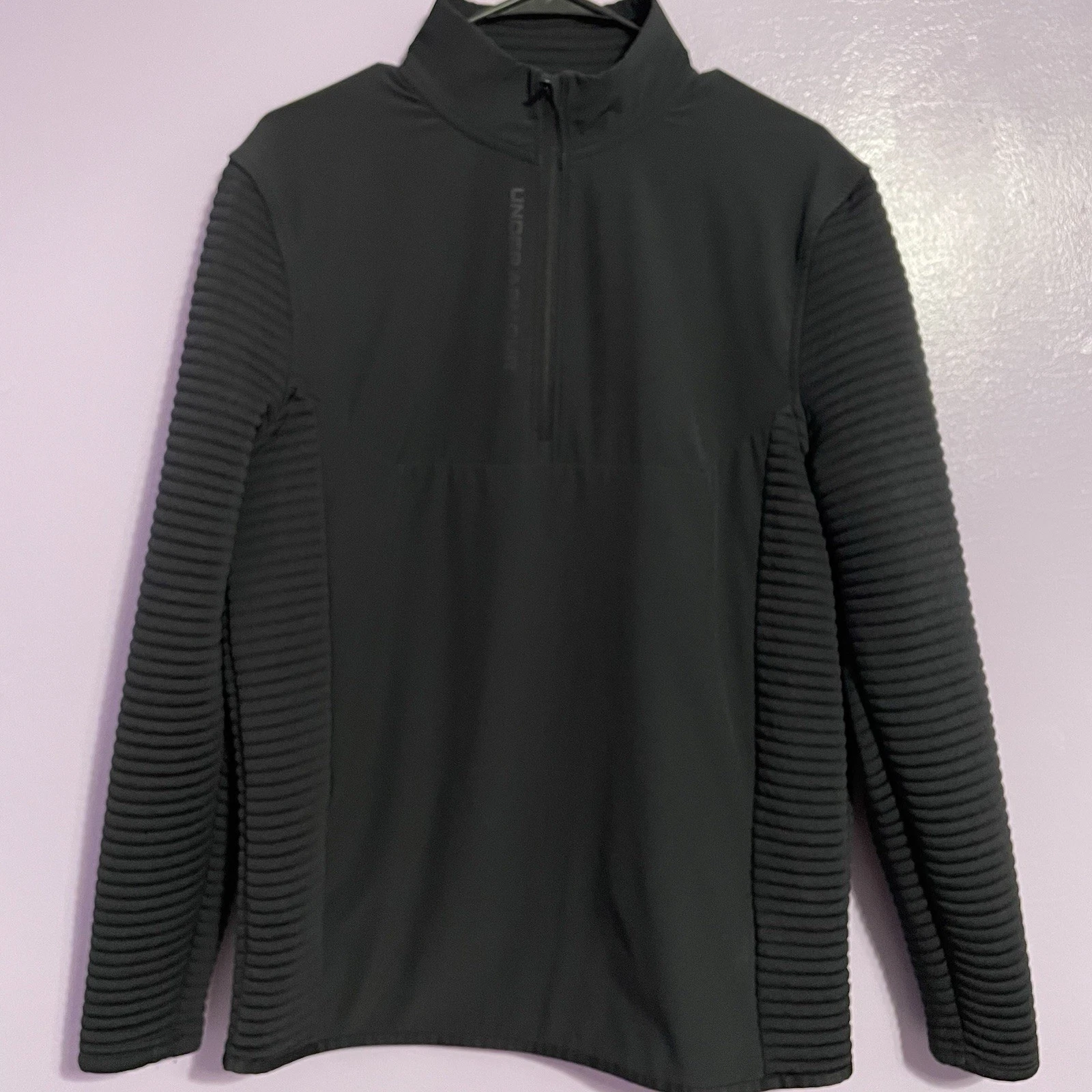 Under Armour Jacket Men Large Black 1/4 Zip Storm Daytona Golf Hybrid Mens Med