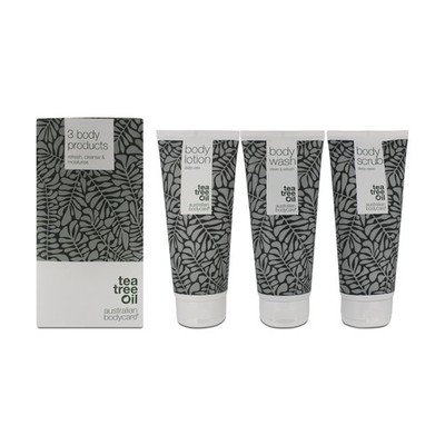 Australian Bodycare Teebaumöl Bad & Körper Set mit Duschgel Peeling und Lotion