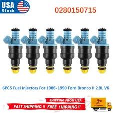 Set (6) Fuel Injectors 822-11117 For 1986-1990 Ford Bronco II 2.9L V6 0280150715