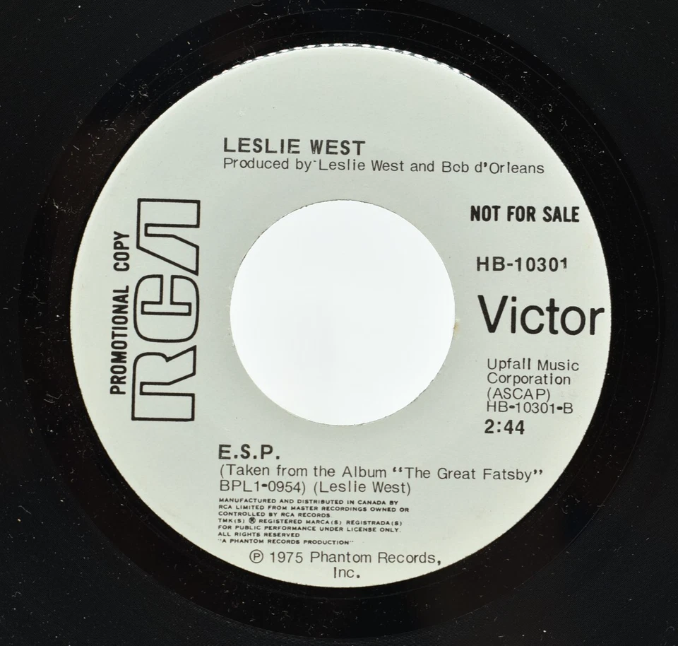 RCA Records - LESLIE WEST "Don't Burn Me" 45RPM, HB-10301. PROMOTIONAL COPY - Imagem 3 de 4