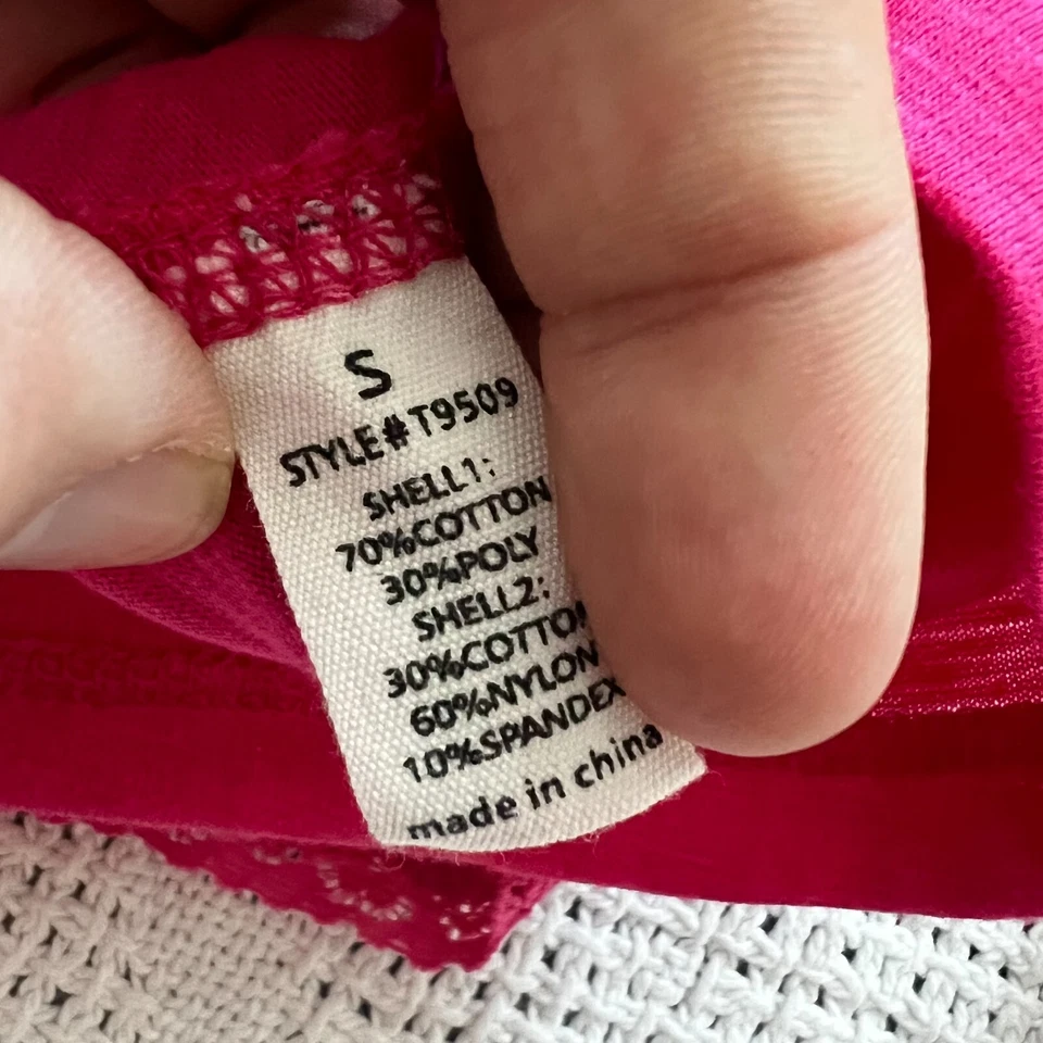 Active Basic Womens Red Burgundy Wine Lace Sleeveless Tank Top Shirts Size S - Image 4 of 4