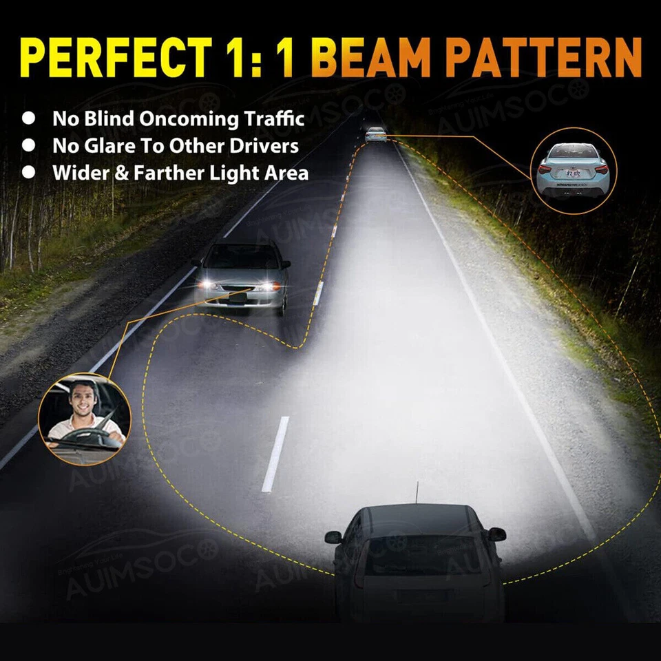 Para Nissan Versa 2021-2022 -4x Combo LED Bombillas de faros de coche Hi-Low Beam Blanco Foto 3 de 4