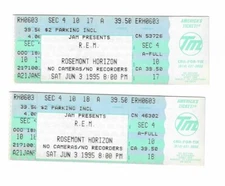 R.E.M. Unused Concert Tickets From June 3, 1995