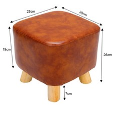 Modern Square Leather Sofa Footstool Velvet Ottoman Linen Pouffe Chairs Stool UK