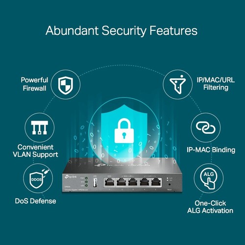TP-Link ER605 v2 | Omada 5-Port Gigabit Multi-WAN VPN Router | 3 Config WAN/LANs - Picture 8 of 9