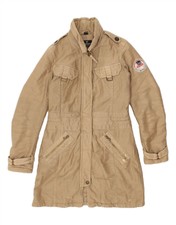 Napapijri Womens Military Coat Uk 12 Medium Beige Cotton Bk08