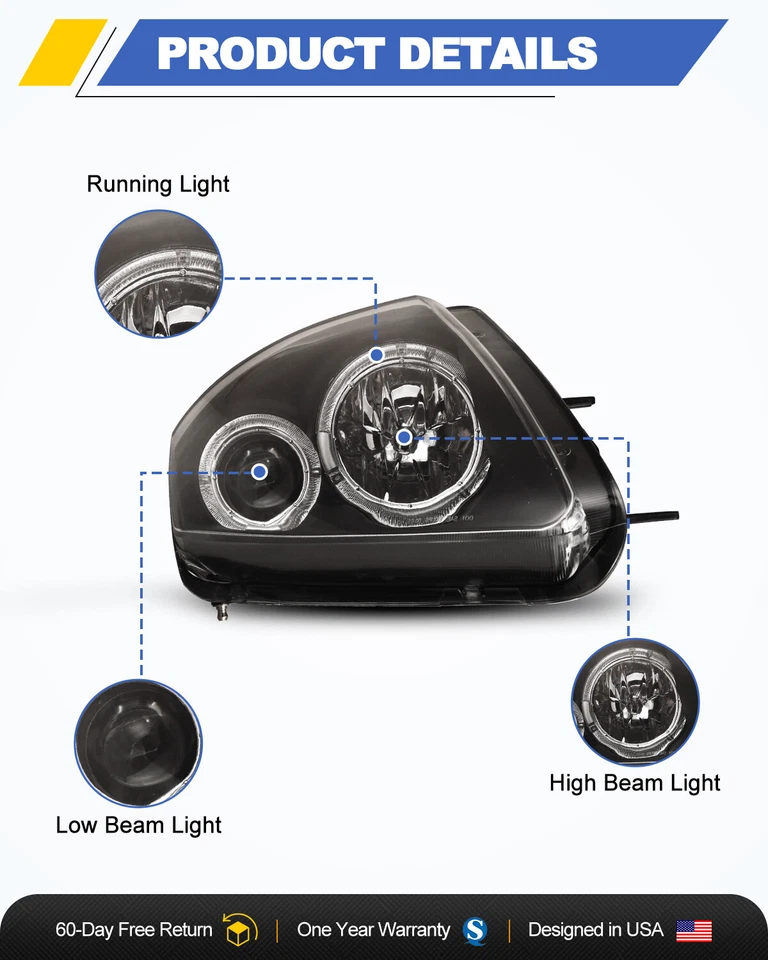 For 2000-2005 Mitsubishi Eclipse Headlights + LED Tail Lights Rear Brake Lamp Foto 2 de 4