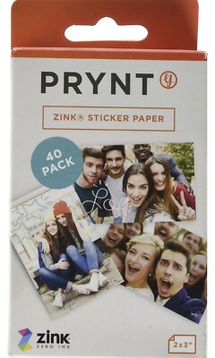 PRYNT  2 x 3 Inch Zink Photo Paper Sticky Back 40 Pack