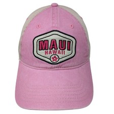 Maui Hawaii Strapback Mesh Back Trucker Hat Multi One Size Colorblock