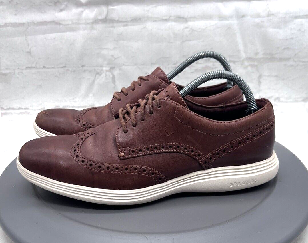 SAOLA Scarpe Cole Haan Grand OS Oxford stringate a coda di rondine da uomo 10 M in pelle marrone