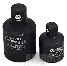 2pc 1/2" to 3/8" 1/4" Drive Socket Reducer Wrench Ratchet Adapter Air Impact Set