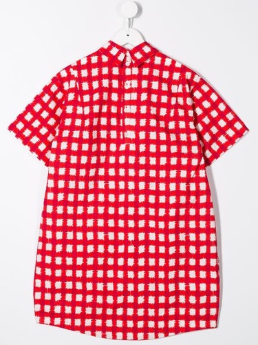 MARNI Kids 12 Years Girls Collared Gingham Summer School Dress Red-White Check🐓 - Picture 2 of 12