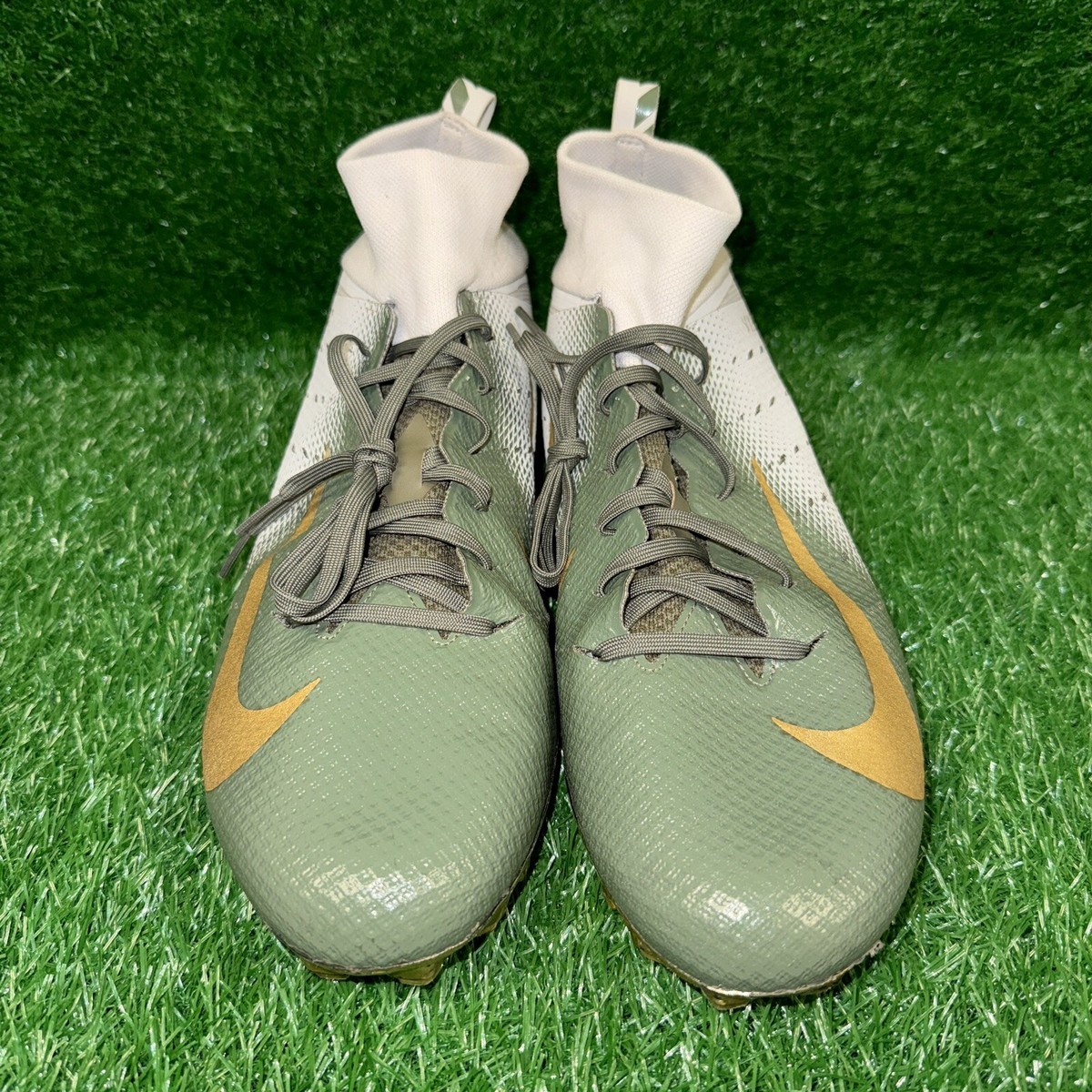 Size 15 Nike Vapor Untouchable Pro 3 Football Cleats Green/Gold 917165-007 NEW Nike Vapor Untouchable Pro 3 Football Cleats Pine Green  main image 4