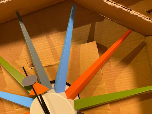 Orologio da parete George Nelson Sunburst multicolore riproduzione design arredamento metà 20 - Foto 6 di 9