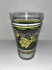 vtg 1986 WHATABURGER Texas 150th Birthday Yellow Rose Glass 5.5" tall