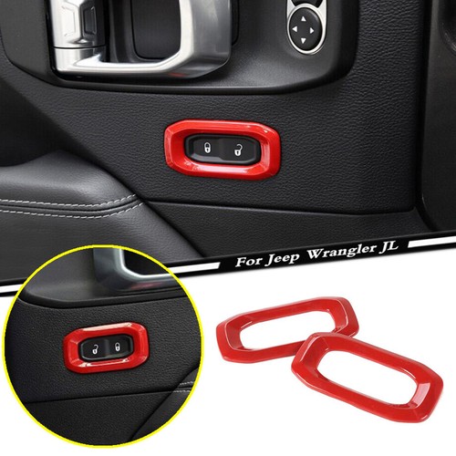 For 20182023 Jeep Wrangler JL Red Interior Front Door Lock Switch