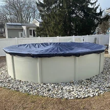 Aboveground Pool Winter Cover Treated For UV Protection Fits 18’ Round Black NEW
