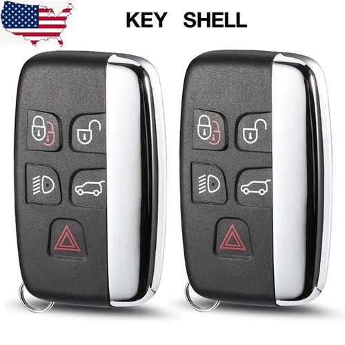 Custodia Chiave Land Rover / Range Rover In Pelle – 5 Tasti, Compatibile Con Evoque, Sport, Discovery 4, Freelander – Guscio Di Ricambio Senza Lama