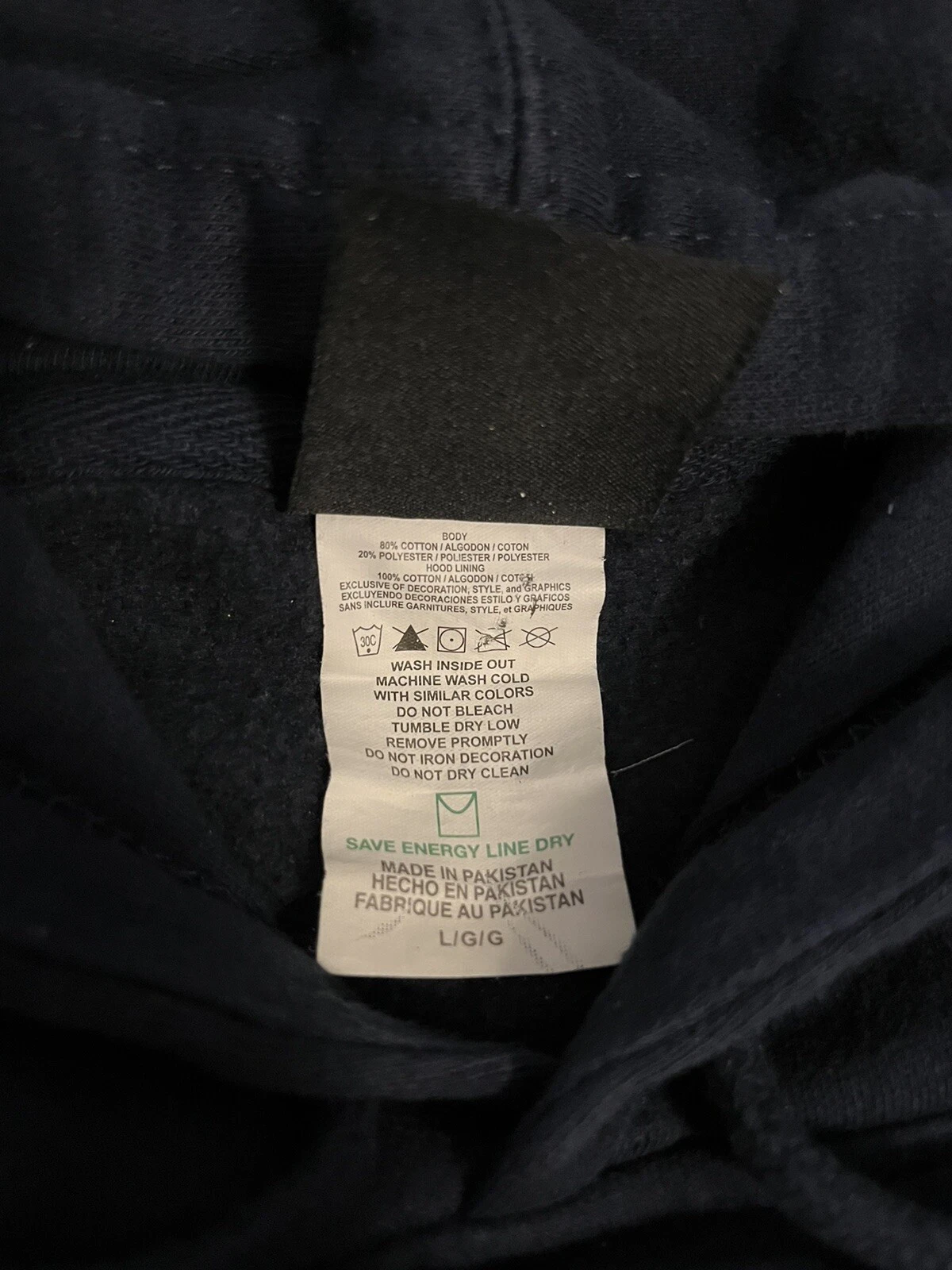 VETEMENTS NFL Team Apparel Chicago Bears Hoodie Sweatshirt Blue Mens Size Large