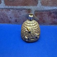 Old World Christmas Glass BEE SKEP Glass Ornament with dangle tag.
