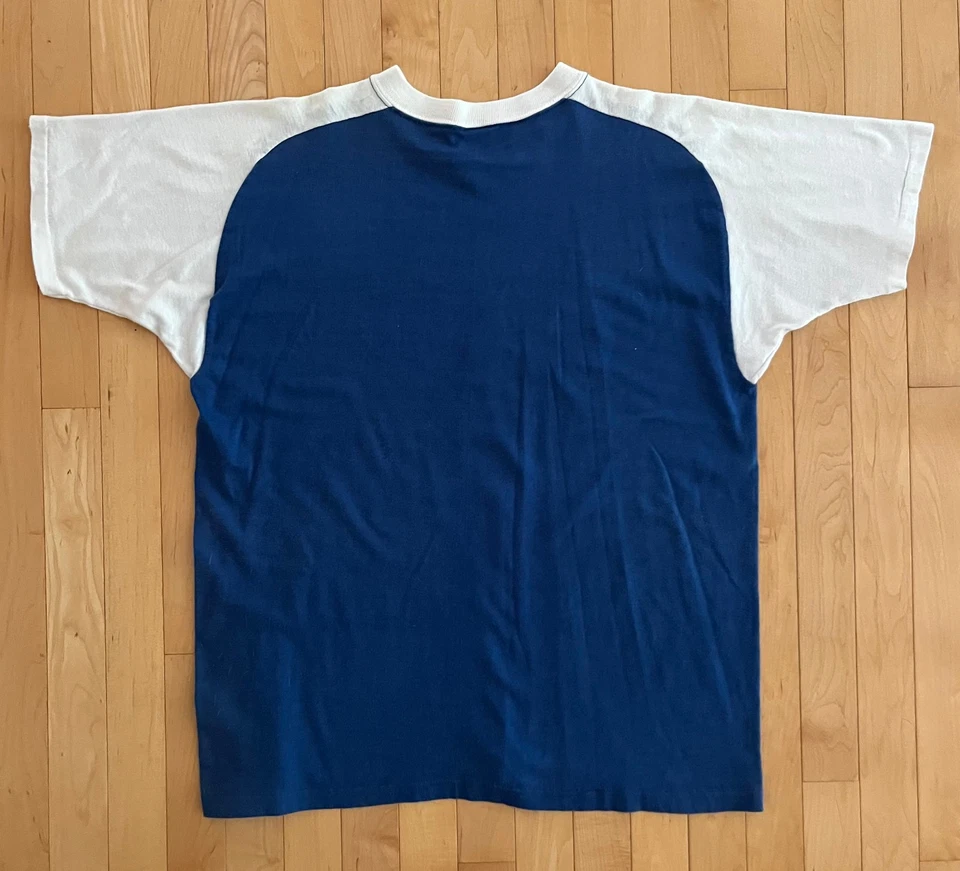 复古 Ebenezer Raglan 棒球 T 恤球衣 Scrooge Christmas Mason 出品 - L — 第 3/4 张图片