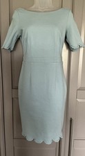 Boden Light Blue Short Sleeve Sheath Style Lined Dress 8P Occasion/Work/Wedding