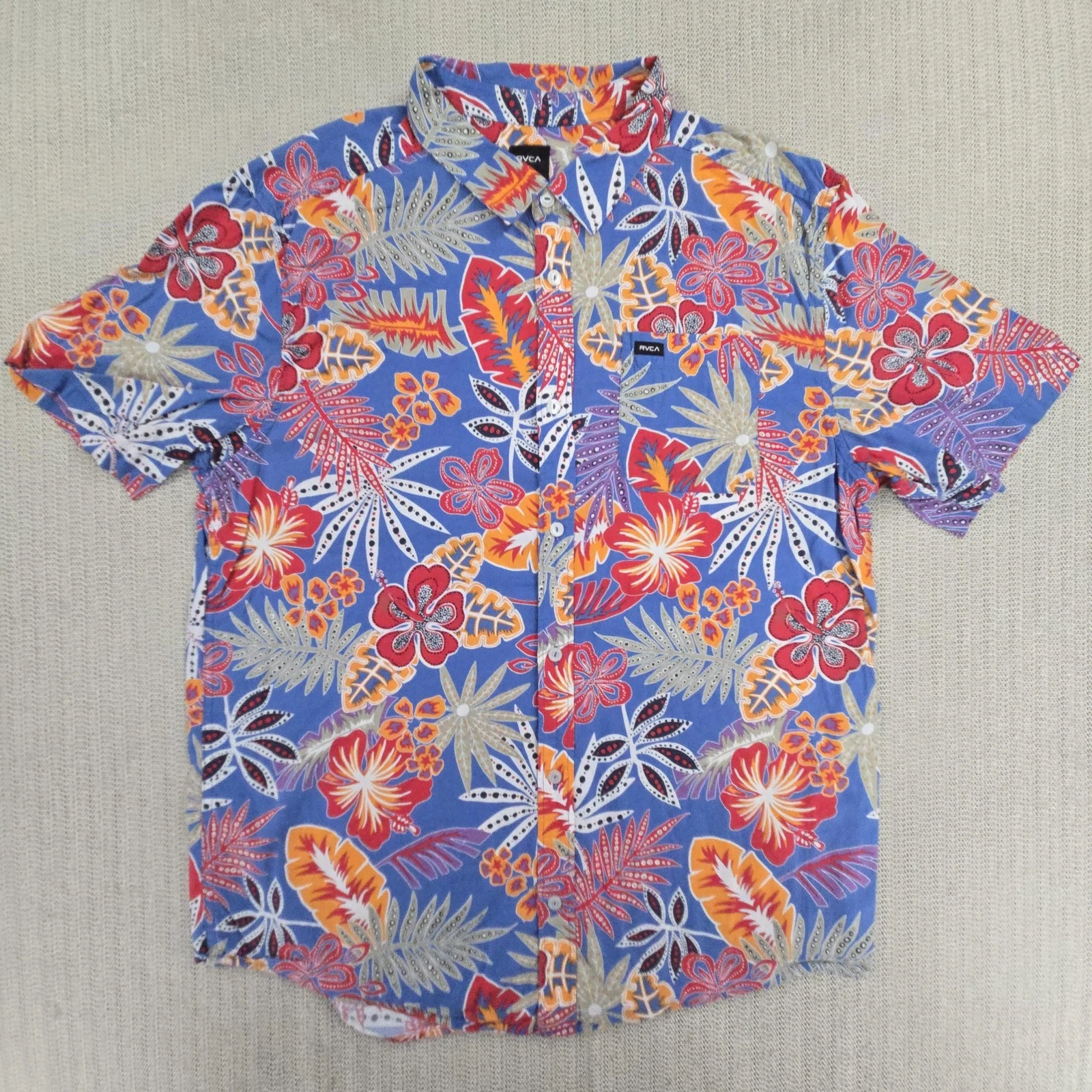 RVCA Shirt Mens XL Multicolor Floral Hawaiian Short Sleeve Button Up Tropical
Opens in a new window