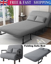Double Fabric Sofa Bed Sleeper Couch Sofabed Settee Recliner Beds Folding UK~
