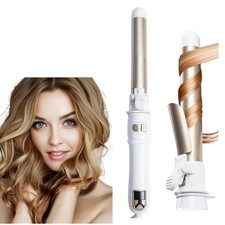 Automatic Rotating Curling Iron 28mm 1.1 Inch Ceramic LED Display White